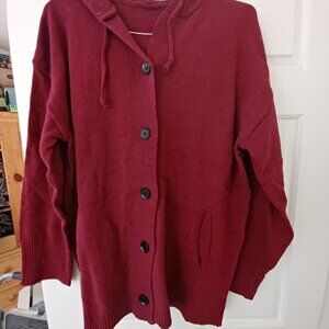 New, Never Worn, Cozy Wool Red Hooded Sweater - woman's 5x